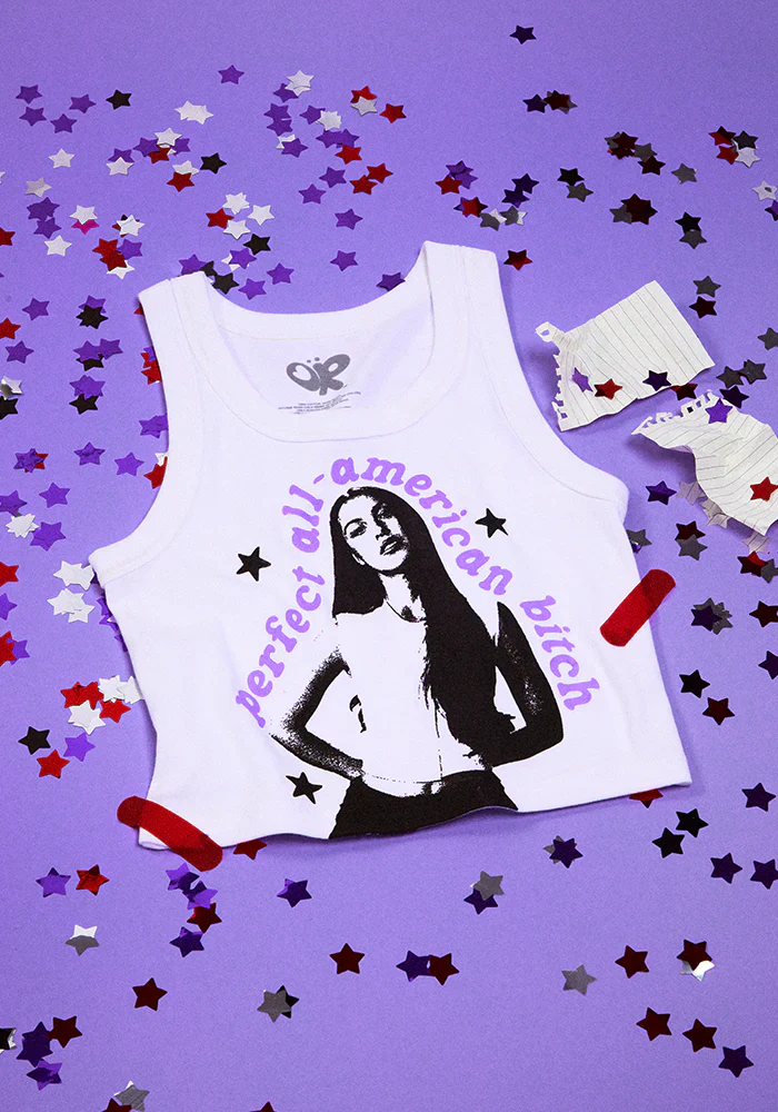 perfect all-american bitch crop tank in white - Image 3