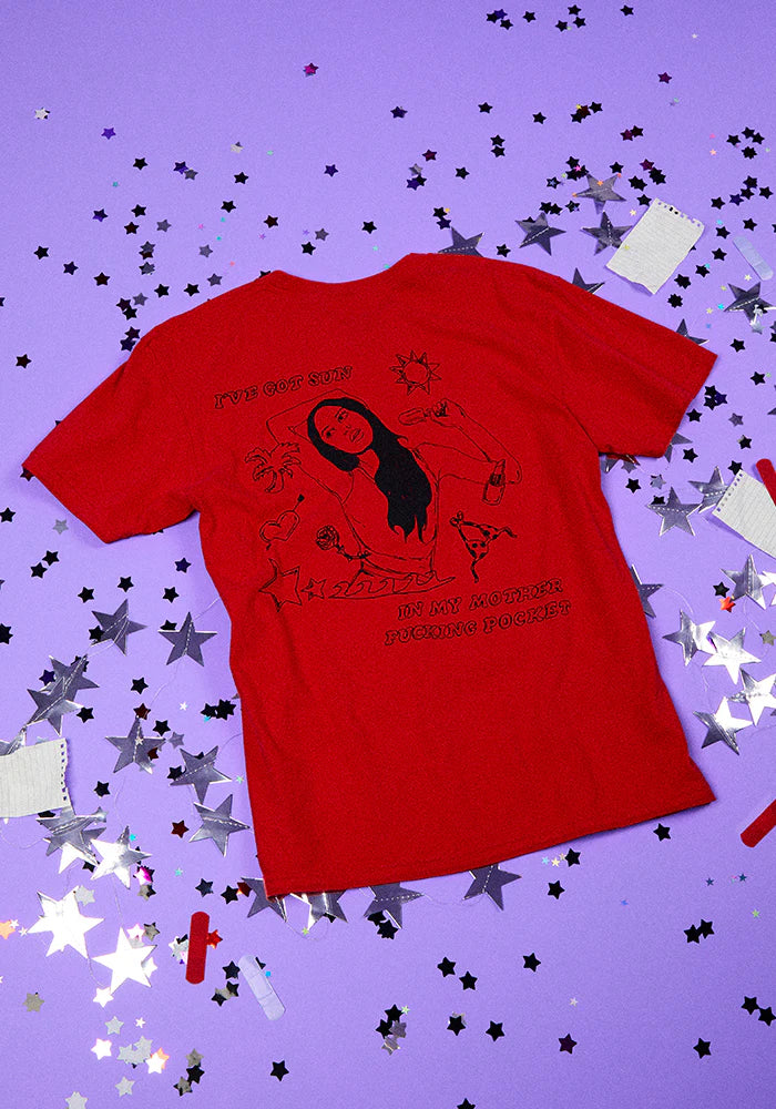 red oversized sun in my mother fucking pocket t-shirt - Image 5